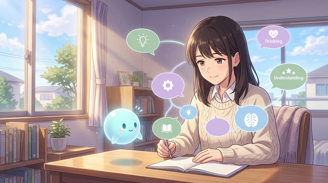 VA24 思考整理と思いやりのアドバイス (日本イラスト)